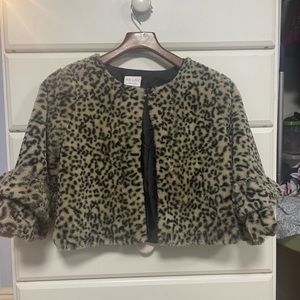 Fluffy cheetah coat for girls